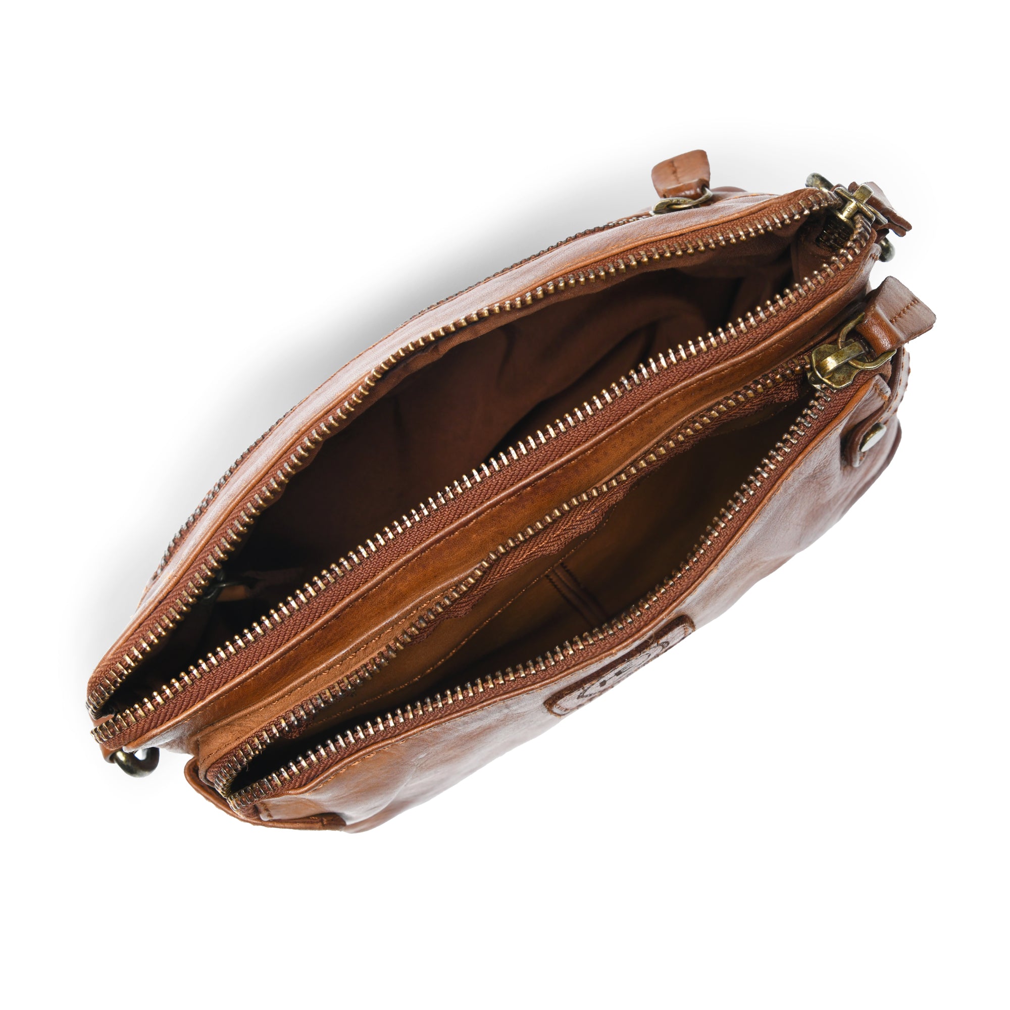 Classic Cognac Leather Women's Handbag - Tan colour